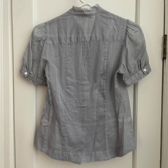 Banana Republic | Ruffle, Pleated, Puff-Sleeve Blouse - Picture 3 of 5